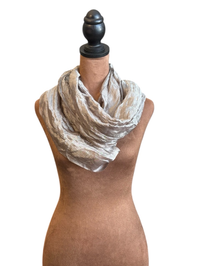 Long Grey Satin Shiny Scarf Light Shoulder Wrap Formal Wedding Classic 68”
